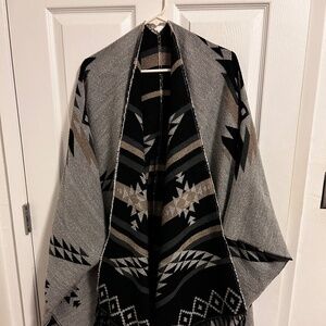 Poncho blanket wrap sweater